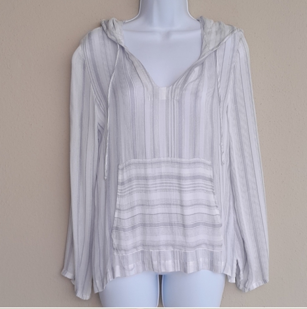 CHASER Striped Hooded Top Size Small